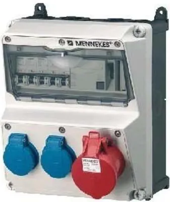 Zdjęcie produktu dla MENNEKES 920009, Typu F, 5P, Śruby, Niebieski, Czerwony, Biały, Plastik, IP44
