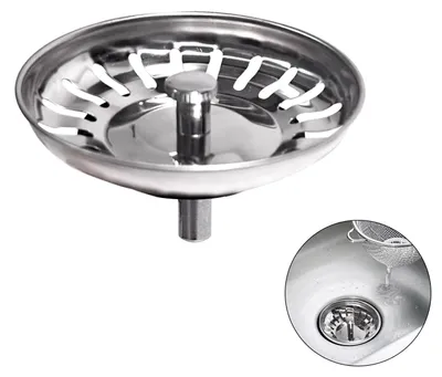 Produktbild von Spülbecken Siebkorb - Edelstahl Abflusssieb - Ersatz für Küchenspüle - Ø 82 mm