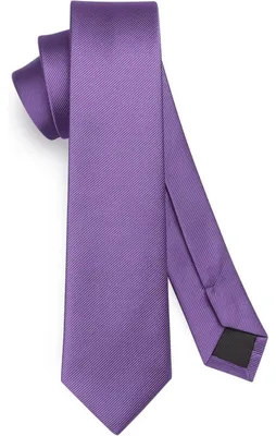 Obrázek produktu pro Úzká pánská kravata, jednobarevná, hedvábná, fialová, šířka 6 cm