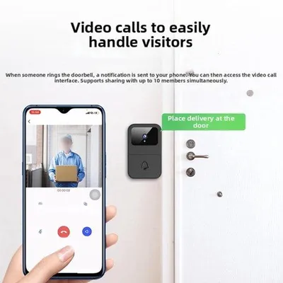 Obrázok produktu pre Bezdrôtová videokamera odolná voči poveternostným vplyvom – inteligentná kamera – monitorovanie vstupu – HD nočné videnie – 10 x 7 x 7 cm – čierna