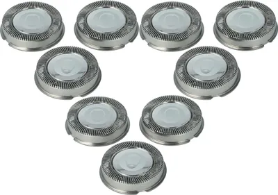 Produktbild von vhbw 9x Ersatz-Scherköpfe kompatibel mit Philips HS550, HS555, HS708, HS925, HS655, HS660, HS545 Elektrorasierer, Silber