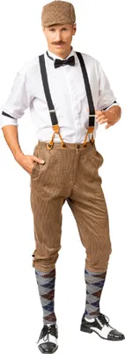 Produktbild von O7985-50-52 braun Herren Set Shorts Peaky blinder Knickerbocker 5 tlg.Gr.50-52
