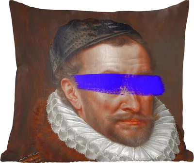 Produktbild von MuchoWow® Zierkissen Sofakissen Wohnzimmer Dekokissen 45x45 cm Wilhelm von Oranien - Kunst - Blau - Schlafpolster - Polster für das Sofa