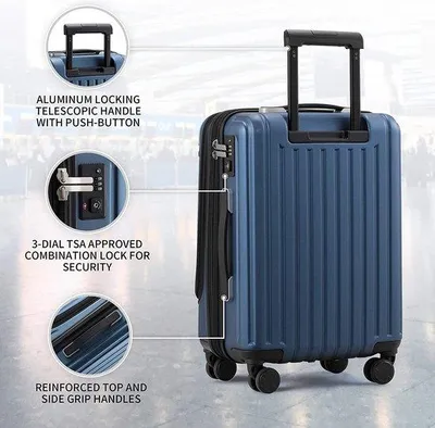 Produktbild von Famanu Handgepäck Koffer 20 Zoll - erweiterbar, ABS+Polycarbonat, 4 Rollen, TSA-Schloss