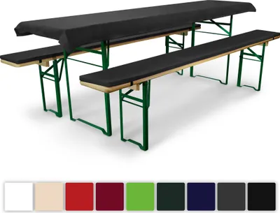 Produktbild von Beautissu 3tlg Bierzeltgarnitur Auflage Set 70cm Comfort XS, 3tlg., Anthrazit