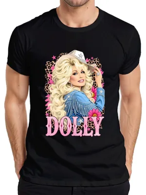 Produktbild von Dolly Parton Country Musik Legende Cowgirl Western Retro Sängerin Herren T-Shirt, Schwarz, L