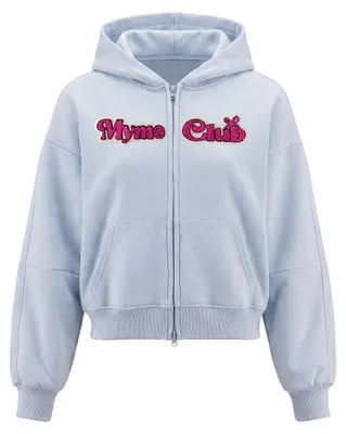 Produktbild von Damen Strickhoodie blau M mit Kapuze und Reißverschluss