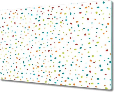 Produktbild von Glas-Herdabdeckplatte Glaskeramikkochfeld-Abdeckung Spritzschutz - 80x52 cm - Punkte Farbenfroh