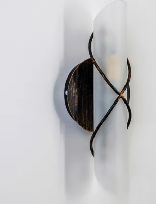 Produktbild von Curdomo »Curdomo« Wandlampe aus Metall/Glas in Gold/Braun/Weiß