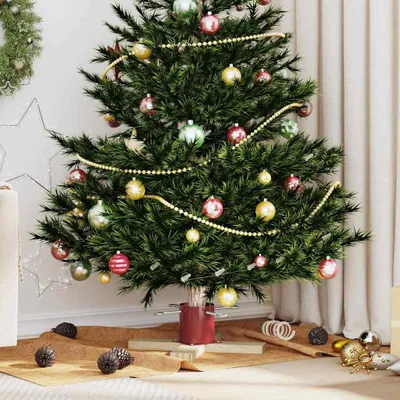 Obrázok produktu pre Maison Exclusive - Stojan na vianočný stromček Červený 50 x 50 x 16 cm Masívne borovicové drevo