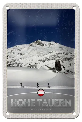 Produktbild von Blechschild Reise 12x18cm Hohe Tauern Skitour Wanderung Schnee Schild