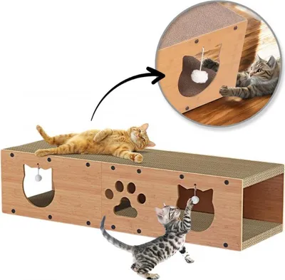 Image de Flamenco Mystique Maison pour chat - boîte, lit, griffoir avec jouet - 100 x 29 x 30 cm KOT20