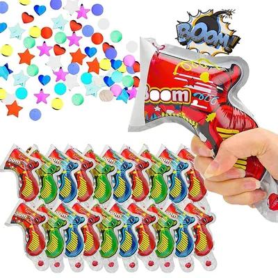 20 Konfetti-Kanonen, Party-Popper, bunt, für Feste & Feiern