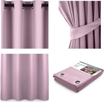Produktbild von Vorhang Ösenschal blickdicht Verdunklungsvorhang 140 x 170 cm - Rosa