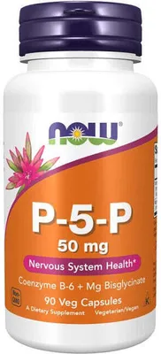 Produktbild von Vitamin B6 50 mg (P-5-P) 90 Veg-Kapseln Now Foods