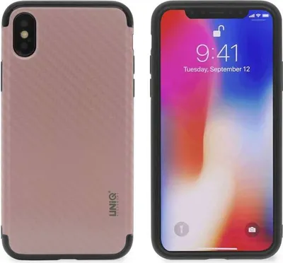 Produktbild von Silicone case for Apple iPhone X - Rose Gold (8719273252321)