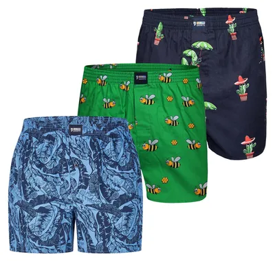 Produktbild von Happy Shorts Herren Boxer Motiv Mix 3-Pack mix1 - Größe L