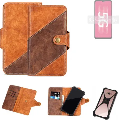 Produktbild von K-S-Trade Handyhülle Schutzhülle Bookstyle Case Wallet-Case kompatibel mit ZTE Blade 20 5G Cover Klapphülle Kantenschutz Smartphone dunkelbraun