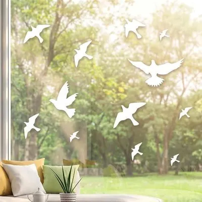 Produktbild von 12 Stück Fensteraufkleber zum Vogelschutz