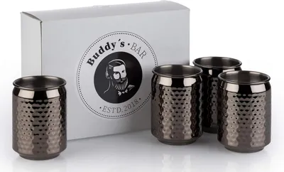 Productafbeelding van Cocktailblikjes - Diameter 7,5 cm - Hoogte: 10,5 cm - 350 ml - Roestvrijstalen bekers - Koelbox voor feestdrankjes - Voedselveilig