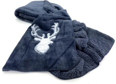 Obrázek produktu pro Heimtexland ® Plyšová deka imitace jelení kožešiny obývací deka nadýchaná teplá 200x150 venkovský dům pohovka deka typ903 šedá