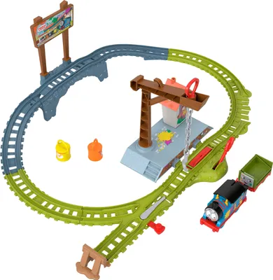 Produktbild von Fisher-Price Thomas & seine Freunde , batteriebetriebenes Malfarbe-Zugset für Kinder im Kindergartenalter, Spielfahrzeugspur, Thomas & Friends, 3 Jahr(e), AAA, Kunststoff, Mehrfarbig