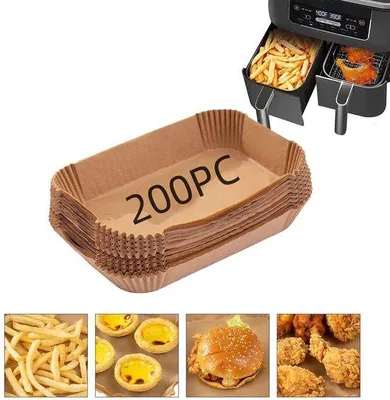 Zdjęcie produktu dla Papier do pieczenia do frytkownicy powietrznej, 22 cm, nieprzywierający, 200 sztuk, do 220°C, uniwersalny