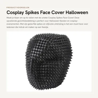 Image de Masque de cosplay avec des pointes métalliques uniques, idéal pour les fêtes d'Halloween