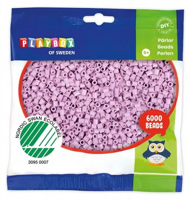 Produktbild von Playbox Bügelperlen 6000 Stück Pastell Lila 5mm