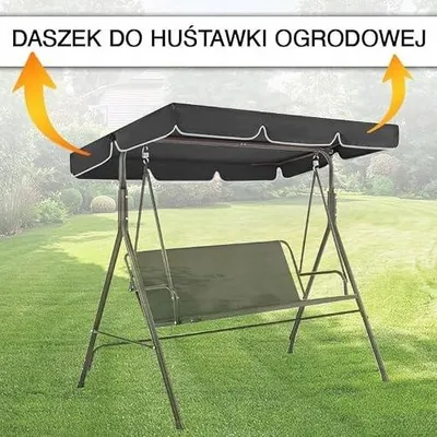Zdjęcie produktu dla Dach do huśtawki ogrodowej 230X120 cm szary wodoodporny UV