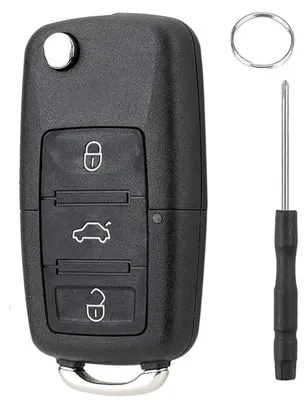 Immagine prodotto di Custodia per chiavi auto con 3 pulsanti, compatibile con VW Golf, Passat, Skoda, Seat, in ABS, colore nero