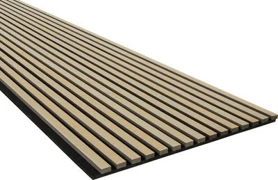 Produktbild von HEXIM Akustikpaneele 1,48 m² Lamellenwand Paneele MDF Wandverkleidung Holz Lamellen - (1 Paneel - ash) Wanddekoration Akustikplatte Lamellenleisten