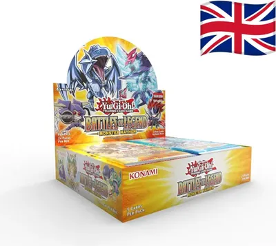 Produktbild von Battles of Legend: Monster Mayhem Display (EN) – 24 Booster Packs | Booster Display | Yu‑Gi‑Oh! - Trading Card Game + Heartforcards Versandschutz
