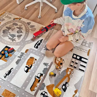 Obrázek produktu pro Dětský koberec CESTA PŘES MĚSTO 3D 160 cm x 230 cm