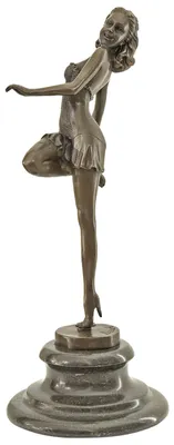 Produktbild von Bronzeskulptur Tänzerin Frau nach Zach Replikat Retro im Antik-Stil Bronze Figur Statue
