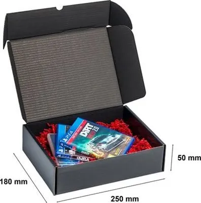 Image de Pudelko Boîte cadeau décorative noire 250 x 180 x 50 mm