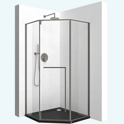 Produktbild von doporro Fünfeckdusche Duschkabine 90x90cm Duschabtrennung 8mm ESG-Sicherheitsglas Klarglas inkl. Nano-Beschichtung Ravenna68K-plus