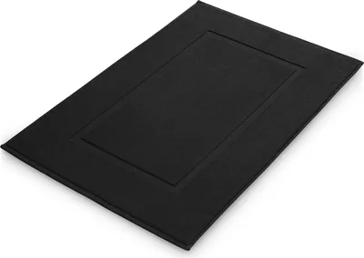 Produktbild von Blumtal Badvorleger Terry - Badezimmerteppich 100% Baumwolle in 50x80 cm -  er Badteppich & Duschvorleger - Badezimmer Teppich und Badvorleger Set 2 teilig in Schwarz