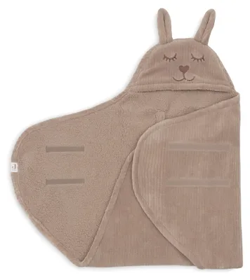 Produktbild von Einschlagdecke für Babyschale Bunny Cloudy Rib - Milky Coffee