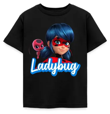 Produktbild von Spreadshirt Miraculous Ladybug Tikki Kinder T-Shirt, 122/128 (7-8 Jahre), Schwarz