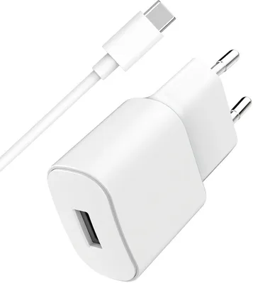 Immagine prodotto di WOW, caricabatterie da rete USB-A 2,4A Fast Charge + cavo USB-A / USB-C, bianco