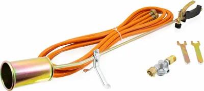 Produktbild von Bituxx Gasbrenner Abflammgerät Unkrautvernichter Brenner Dachbrenner 58Kw inkl. Druckminderer und Adapter 4 Bar MS-17524