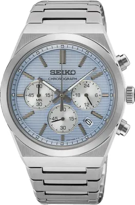 Seiko SSB459P1 Herrenuhr Chronograph Edelstahl/Hellblau 1