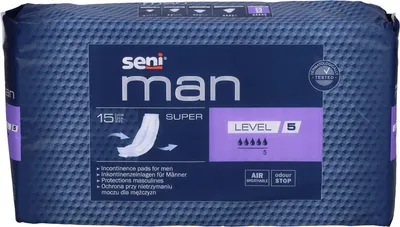 Produktbild von Seni Man Super Level 5 Inkontinenzeinlagen, 15 St. Einlagen