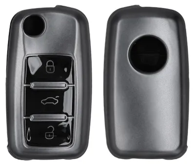 Produktbild von kwmobile Schlüsselhülle für VW Skoda Seat 3-Tasten Autoschlüssel Hülle - Autoschlüssel Schlüssel Hülle aus TPU Silikon - Schlüsselschutz Gehäuse in