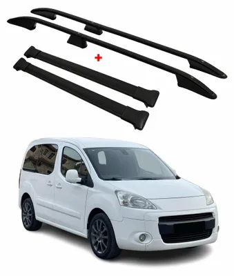 Image de Kit Barres et Rails de Toit pour Peugeot Partner Tepee 2008-2018 L1 en Alu Noir