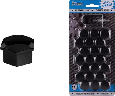 Obrázok produktu pre Sada krytiek pre skrutky kolies 19mm - čierne
