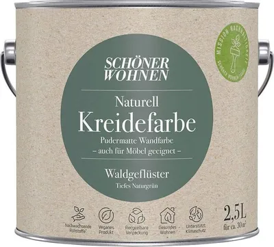 Produktbild von Schöner Wohnen Naturell Kreidefarbe 2,5 Ltr. Waldgeflüster tiefes Naturgrün