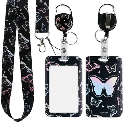 Productafbeelding van Uittrekbare Kaarthouder met Lanyard en Schmetterlingsdesign