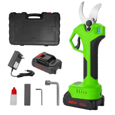 Produktbild von Akku Astschere Elektrische Gartenschere,0-40 mm Schnittdurchmesser,Fortschrittliche Digitalanzeige,mit 2 Batterie, 21V Baumschere,Grün